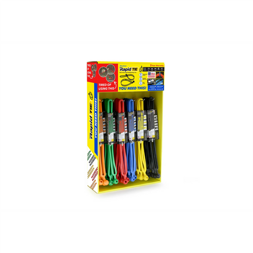 Blubird Rapid Tie Wing Rack Displayer with 48 Mix Pcs (6 Color, 8 x Pack of 2 Each Color)