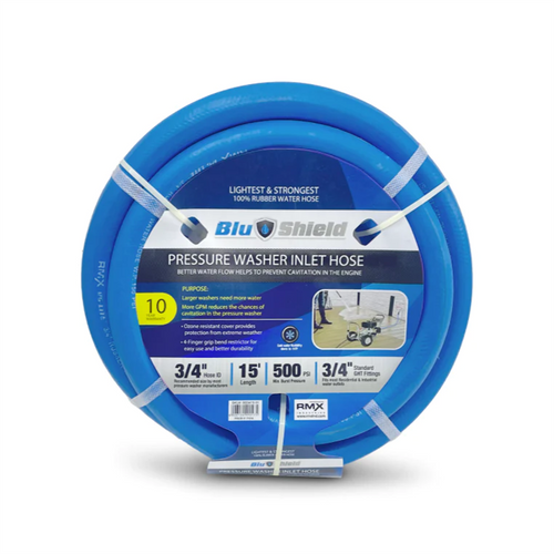 BluBird BluShield Pressure Washer Inlet Hose 3/4" x 25'