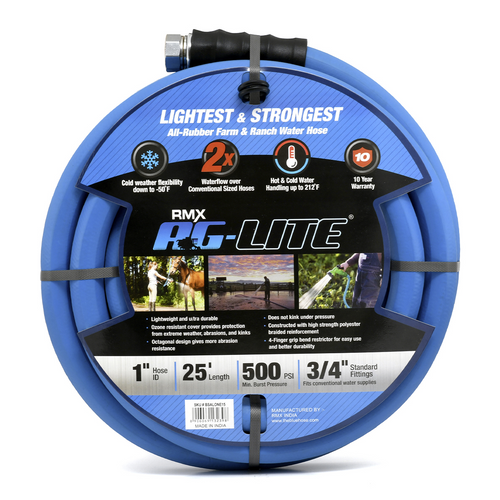 BluBird Ag - Lite Rubber Water Hose Assembly 1" x 25'