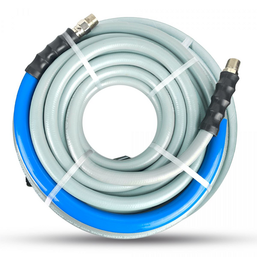 BluBird BluShield Kevlar Braided Rubber Pressure Washer Hose Assembly 1/2" x 100' Non Marking