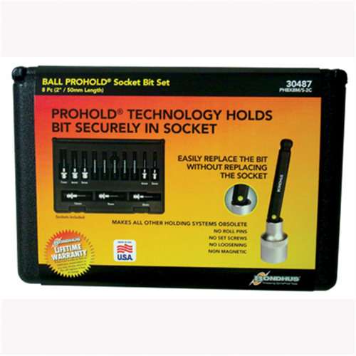 Bondhus Corp. Set 8 ProHold Ball Bits 2" (3-