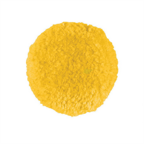 Buff And Shine 301GY Buffing Pad, 3 in Dia, Hook and Loop Attachment, Twisted Wool Blend Pad, Yellow