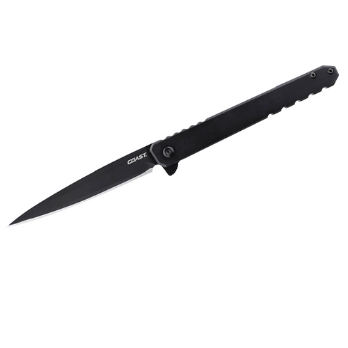 COAST Products LX532 1919 Founders Series Origin Assisted Open Titanium Nitride Coated 9Cr18Mov Drop Point Blade with Frame Lock Folding Pocket Knife - Black