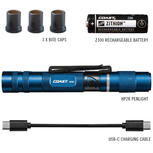 COAST Products HP2R 280 Lumen Rechargeable Penlight with Twist Focus - Blue COAST Products HP2R 280 Lumen Rechargeable Penlight with Twist Focus - Blue