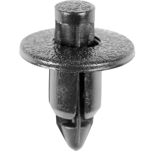 AUVECO 17162 Push-Type with Drive Pin Retainer, 15 mm Dia Head x 8 mm L Stem x 6.3 mm Hole, Nylon, Black