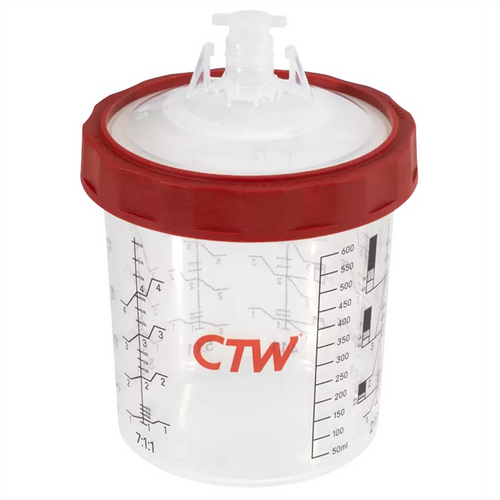 CTW International CTW CS125-650 650ml/22oz Premium Disposable Spray Cup Paint System 125?m (50)