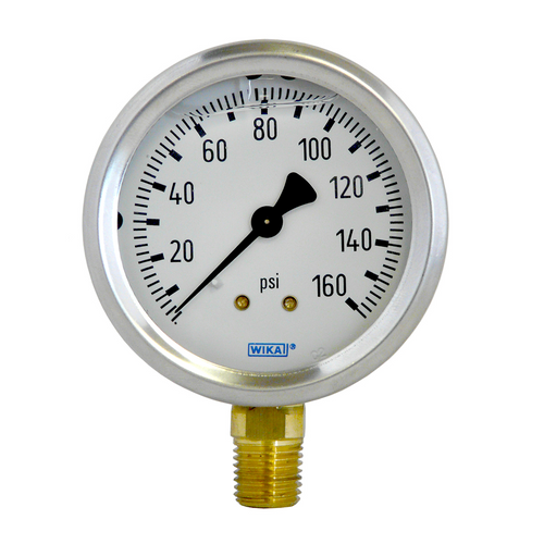 Dill Air Controls 0-160 P.S.I. LIQUID GAUGE BOTTOM MOUNT 1/4 NPT