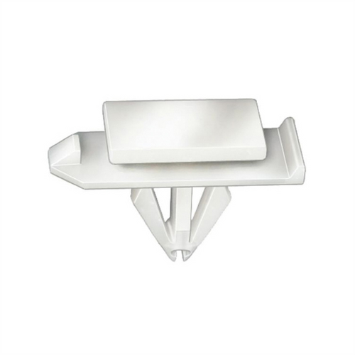AUVECO 21128 Rocker Molding Clip, (12 x 20 mm Top x 12 x 32 mm Bottom) Head x 15 mm L Stem, Nylon, White