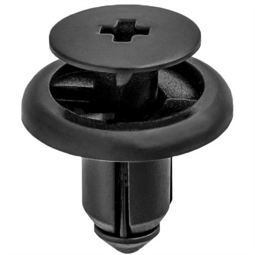 AUVECO 21530 Push/Screw-Type with Open End Engine Cover and Fender Liner Retainer, 18 mm Dia Head, Nylon, Black