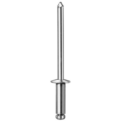 AUVECO 8301 Dome Head Blind Pan-L Rivet, 3/16 in Dia x 9/16 in L x 1/4 to 3/8 in Grip Range, Aluminum, Silver