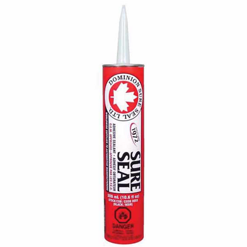 Dominion Sure Seal 9003 All-Purpose Sure Seal Adhesive Sealant, 300 mL Cartridge, Black, Liquid, 24 hr Curing