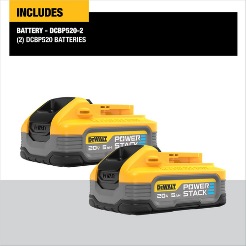 DeWalt POWERSTACK 5AH BATTERY 2 - PACK DeWalt POWERSTACK 5AH BATTERY 2 - PACK