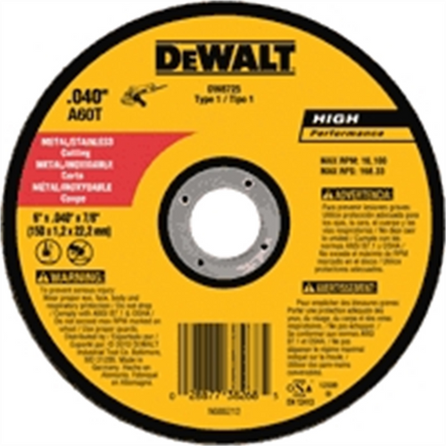 DeWalt 6" x .040" x 7/8" A60T Metal Thin DeWalt 6" x .040" x 7/8" A60T Metal Thin
