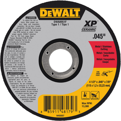 DeWalt 6" x .045" x 7/8" XP Ceramic Type DeWalt 6" x .045" x 7/8" XP Ceramic Type