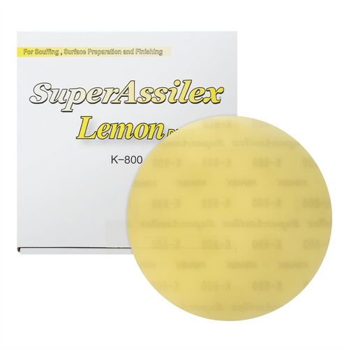 Eagle Abrasives, Inc. (25)Super Assilex 193-1510 Sanding Disc, 6 in Dia, K800 Grit, Lemon, No Holes