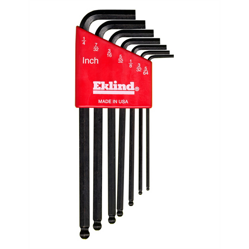 Eklind Tool Company HEX KEY SET 7 PC BALL END SAE LNG 5/64-1/4IN. Eklind Tool Company HEX KEY SET 7 PC BALL END SAE LNG 5/64-1/4IN.