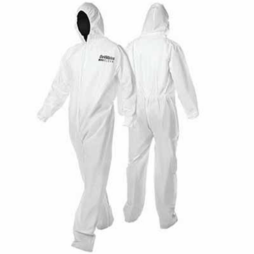 Devilbiss CLEAN 803674 Disposable Coverall, 3X-Large, White, Nylon, Elastic Waist Devilbiss CLEAN 803674 Disposable Coverall, 3X-Large, White, Nylon, Elastic Waist