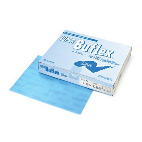 Eagle Abrasives, Inc. KOVAX Super Buflex 191-1534 Super-Tack Buflex Sheet, 130 mm W x 170 mm L, 2500 Grit, K-2500 Grade, Blue