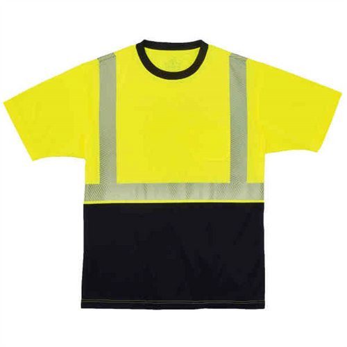 Ergodyne 8280BK L Lime Type R Class 2 Black T-Shirt