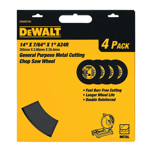 DeWalt 14"X7/64"X1" HP CHOP SAW WHL 4PK DeWalt 14"X7/64"X1" HP CHOP SAW WHL 4PK