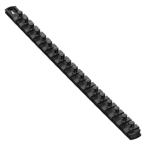Ernst Mfg. 18 Inch Socket Organizer w/Twist Lock Clips - Black-3/8 Inch