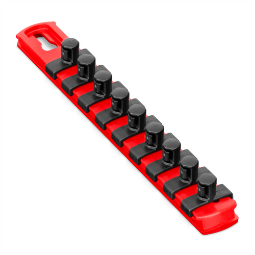Ernst Mfg. 8&rdquo; Socket Organizer and 9 Socket Clips - Red - 3/8&rdquo;