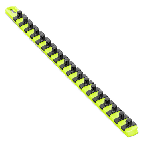 Ernst Mfg. 18&rdquo; Socket Organizer with 18 Twist Lock Clips - HI-VIZ - 3/8"