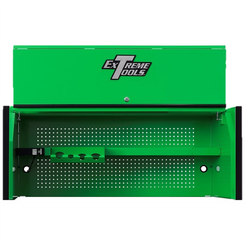 Extreme Tools DX Series 55in W x 25in D Extreme Power Workstation Hutch Green with Black Handle and Trim