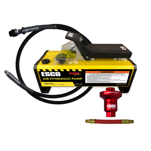 ESCO 1/2 Gallon Air/Hydraulic Pump - With Hydraulic Hose, Coupler, And Air Reducer