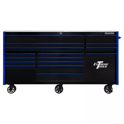 Extreme Tools 25th Anniversary Edition RX Series 84"W x 30"D Triple Bank Roller Cabinet with Power Tool Drawer