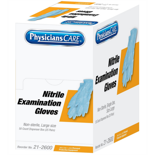 First Aid Only Nitrile Exam Gloves 50/dispenser box First Aid Only Nitrile Exam Gloves 50/dispenser box