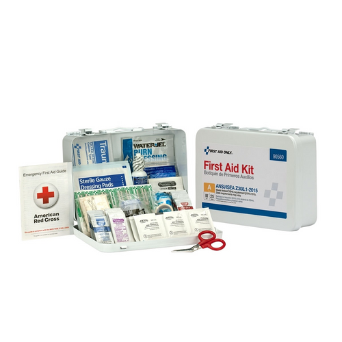 First Aid Only 25 Person First Aid Kit ANSI A Metal Case First Aid Only 25 Person First Aid Kit ANSI A Metal Case