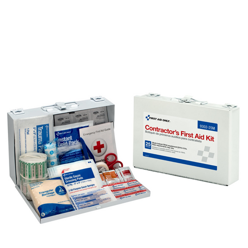 First Aid Only 25 Person Contractor First Aid Kit Metal Case First Aid Only 25 Person Contractor First Aid Kit Metal Case