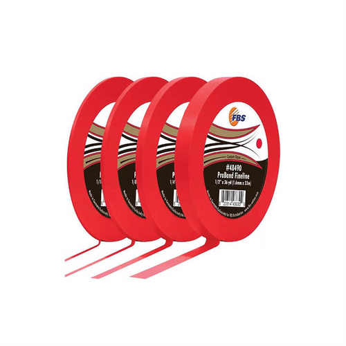 Distribution ProBand 48480 Fine Line Tape, 60 yd L x 1/8 in W, Stabilized Polymer Film, Red