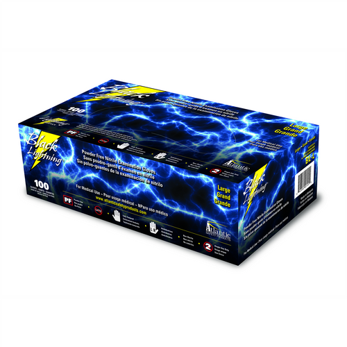 Atlantic Safety Company Black Lightning XXLarge Black Nitrile Gloves