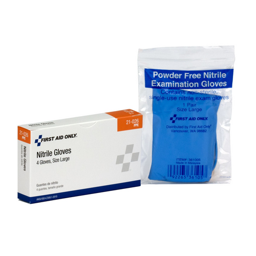 First Aid Only Nitrile Exam Gloves 4/box First Aid Only Nitrile Exam Gloves 4/box