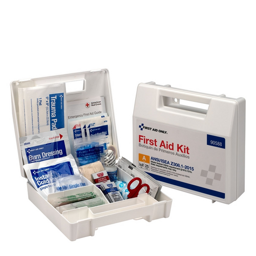 First Aid Only 25 Person First Aid Kit ANSI A Plastic Case with Dividers First Aid Only 25 Person First Aid Kit ANSI A Plastic Case with Dividers