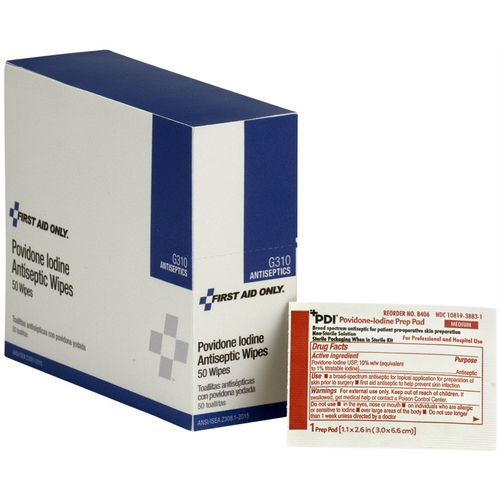 First Aid Only PVP Iodine Wipes 50/box First Aid Only PVP Iodine Wipes 50/box