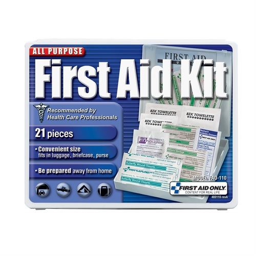 First Aid Only Travel First Aid Kit 21 Piece Plastic Case First Aid Only Travel First Aid Kit 21 Piece Plastic Case