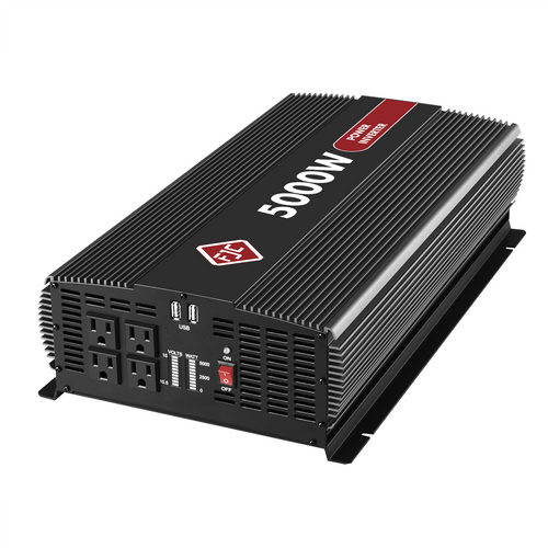 FJC 5000 Watt High Efficiency DC to AC Power Inverter with Four Outlets and Dual USB Ports