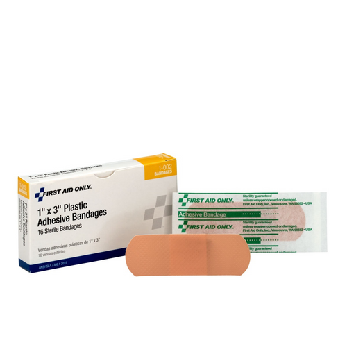 First Aid Only 1"x3" Plastic Bandages 16/box First Aid Only 1"x3" Plastic Bandages 16/box