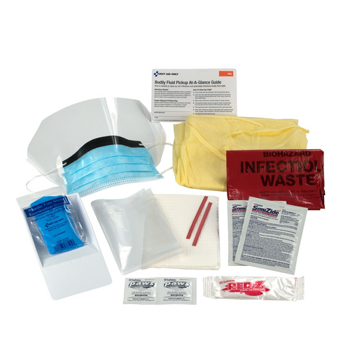 First Aid Only BBP Spill Clean Up Kit Single Use Tray First Aid Only BBP Spill Clean Up Kit Single Use Tray