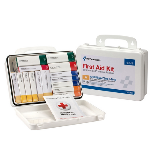 First Aid Only 16 Unit First Aid Kit ANSI A Plastic Case First Aid Only 16 Unit First Aid Kit ANSI A Plastic Case