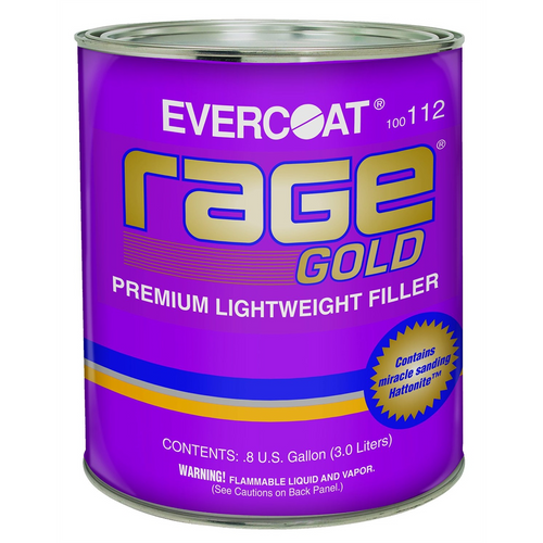 Fibre glass Evercoat Rage Gold 100112 Lightweight Premium Body Filler, 3 L Can, Gray, Liquid
