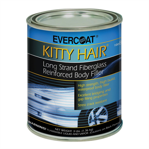 Fibre glass Evercoat KITTY HAIR 100868 Long Strand Fiberglass Reinforced Body Filler, 1 qt Can, Paste, Long Strand