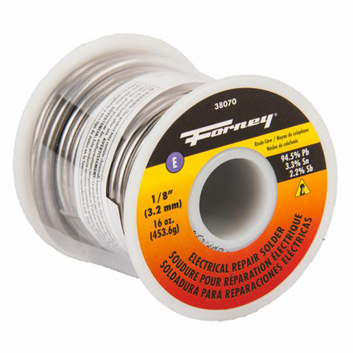 Forney Industries Solder, Electrical Repair, Rosin Core, 1/8 in, 16 Ounce Forney Industries Solder, Electrical Repair, Rosin Core, 1/8 in, 16 Ounce