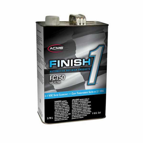 Finish 1 Automotive Refinish Products FC750-1 High Solid 2.1 VOC Clearcoat, 1 gal Can, Satin, 4:1 Mixing