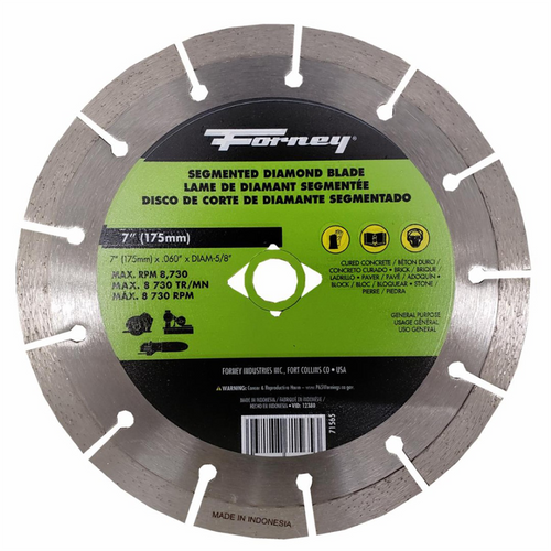 Forney Industries Diamond Cut-Off Blade, Segmented, 7 in Forney Industries Diamond Cut-Off Blade, Segmented, 7 in