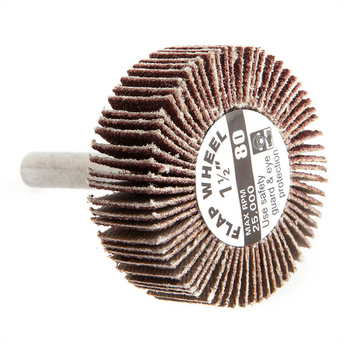 Forney Industries Forney 60188 Flap Wheel, Shank Mounted, 1-1/2 in x 1/2 in, Grit: 80