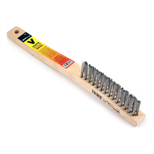 Forney Industries Scratch Brush, V-Groove, Stainless, 3 x 19 Rows